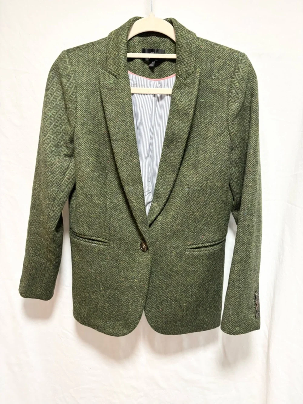 J. Crew Parke Green herringbone Tailored wool Blazer - Picture 4 of 11